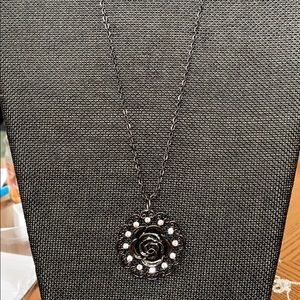 Dark rose necklace